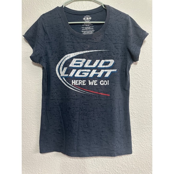 Bud Light Here We Go! Women's Graphic T-Shirt XXL Extra Extra Large Beer Tee - Picture 1 of 8